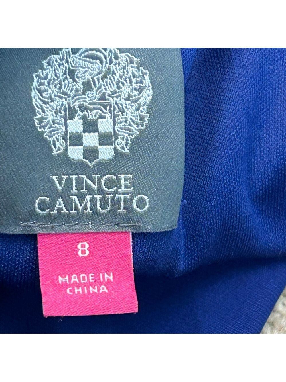 VINCE CAMUTO Cobalt Royal Blue Rhinestone Embellished Off-Shoulder Gown dress 8 - Picture 16 of 17